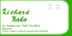 richard mako business card