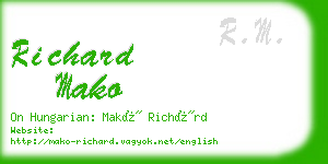 richard mako business card